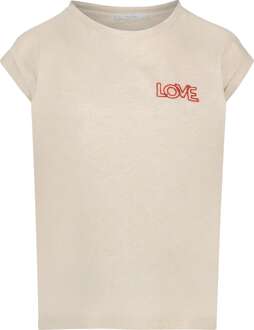 Thelma small love top oyster melange Ecru