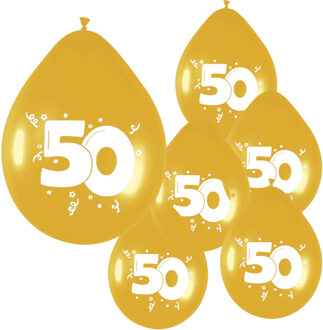 Thema 50 jaar gouden ballonnen - leeftijd of jubileum - 36x stuks - versieringen - feestartikelen