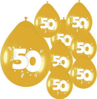 Thema 50 jaar gouden ballonnen - leeftijd of jubileum - 48x stuks - versieringen - feestartikelen
