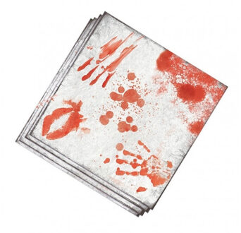 Thema feest papieren servetten bloederige print 12x stuks Multi