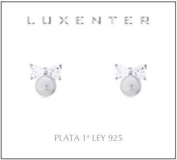 Theria 925 Sterling Zilver en Witte Parel Gerhodineerd Oorbellen - One Size