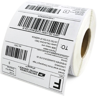 Thermal Shipping Label 4x6" ( 100 x 150 mm), roll of 500pcs, core 1"(25mm), 1 Roll for Zebra 2844 Zp-450 Zp-500 Zp-505