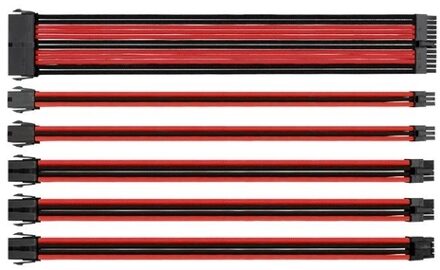 Thermaltake TtMod Sleeve Cable Intern 0.3m ATX (24-pin) ATX (24-pin) Zwart, Rood