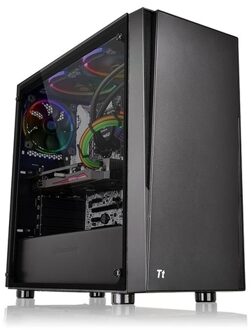 Thermaltake Versa J21 TG Midi-tower PC-behuizing Zwart 1 voorgeïnstalleerde ventilator, Geschikt voor AIO-waterkoeling, LCS-compatibel, Zijvenster, Harde