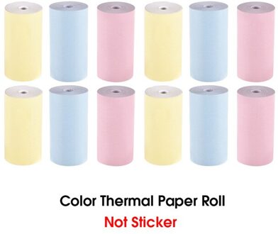 Thermisch Papier 57*30Mm Label Afdrukken Voor Peripage A6 Pocket Thermische Printer Voor Mini Foto Printer kleur 12 Rolls