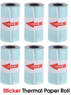 Thermisch Papier 57*30Mm Label Afdrukken Voor Peripage A6 Pocket Thermische Printer Voor Mini Foto Printer sticker 6 Rolls