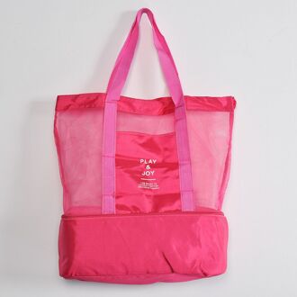 Thermische Isolatie Tas Handheld Lunch Tas Geïsoleerde Koeler Picknick Tas Mesh Strand Draagtas Eten Drinken Opslag Blauw Zwart Rood