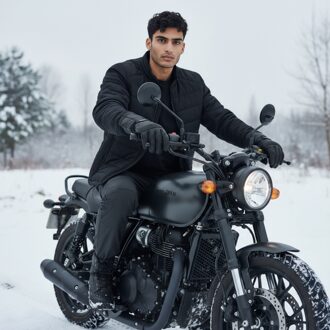 Thermische motorfietshandschoenen voor heren, gevoerd, zwart, waterdicht, winter- en zomerbescherming voor motorrijders