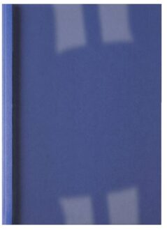 Thermische omslag GBC A4 1.5mm linnen donkerblauw 100stuks Transparant