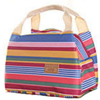 Thermische Picknick Lunchbox Geïsoleerde Lunch Tas Canvas Streep Tassen Kids Baby Tote Opslag 1