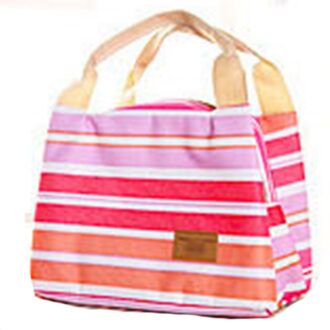Thermische Picknick Lunchbox Geïsoleerde Lunch Tas Canvas Streep Tassen Kids Baby Tote Opslag 6