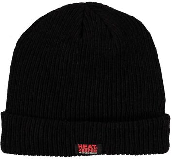 Thermo muts/beanie zwart voor dames