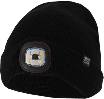 Thermo Muts met oplaadbaar Led lampje Zwart