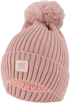 Thermo Muts met Pompon Dames Pink - One size