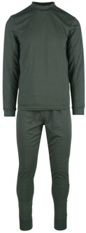 Thermo ondergoed set voor volwassenen - broek en shirt lange mouw - groen