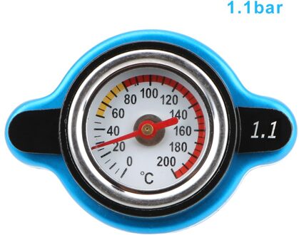 Thermo Radiator Cap Auto Accessoires Tank Cover Vervanging Temperatuurmeter 0.9/1.1/1.3 Bar Druk Balans Functie 1.1 Bar
