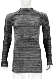 Thermo shirt zwarte melange lange mouw voor heren - Wintersport kleding - Thermokleding L (52)