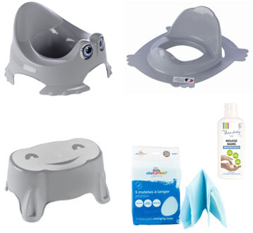 Thermobaby Babypot + WC Reduceren + niet -Slip -stappen + wegwerpveranderende matras + Desinfecterend schuim