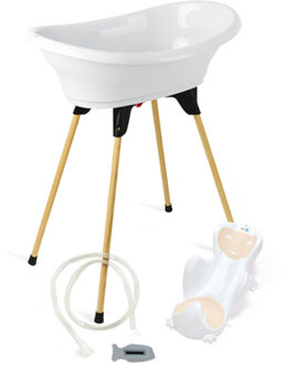 Thermobaby Vasco 5 in 1 badset, lelie white Wit