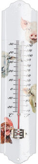 thermometer - boerderijdieren print - 30 x 7 cm