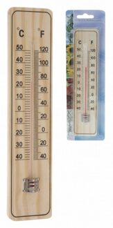 Thermometer Hout 25cm Bruin