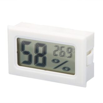 Thermometer Hygrometer Indoor Kamertemperatuur Sensor Mini Digitale Lcd Temperatuur Vochtigheid Meter Weerstation Met Klok wit A