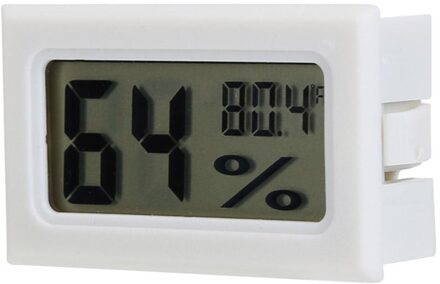 Thermometer Hygrometer Indoor Kamertemperatuur Sensor Mini Digitale Lcd Temperatuur Vochtigheid Meter Weerstation Met Klok wit B