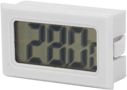 Thermometer Hygrometer Indoor Kamertemperatuur Sensor Mini Digitale Lcd Temperatuur Vochtigheid Meter Weerstation Met Klok wit C