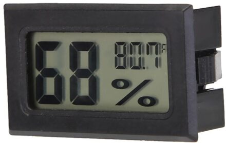Thermometer Hygrometer Indoor Kamertemperatuur Sensor Mini Digitale Lcd Temperatuur Vochtigheid Meter Weerstation Met Klok zwart B