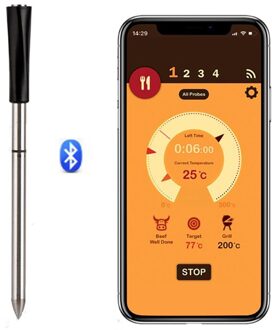 Thermometer Non Contact Koken Thermometer Waterdichte Draadloze Bluetooth Barbecue Thermometer Digitale Probe Thermometer HGA002170-A