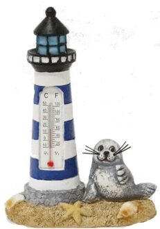 Thermometer vuurtoren met zeehond