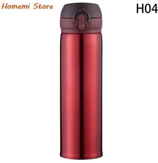 Thermos Beker Roestvrij Staal Effen Kleur Dubbele Muur Geïsoleerde Thermoskan Koffie Mok Reizen Drink Fles Home Office Thermocup rood