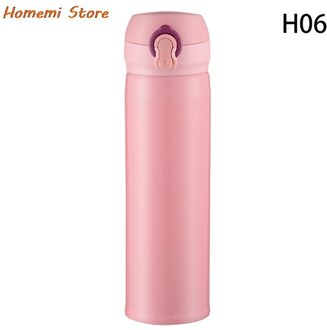 Thermos Beker Roestvrij Staal Effen Kleur Dubbele Muur Geïsoleerde Thermoskan Koffie Mok Reizen Drink Fles Home Office Thermocup roze
