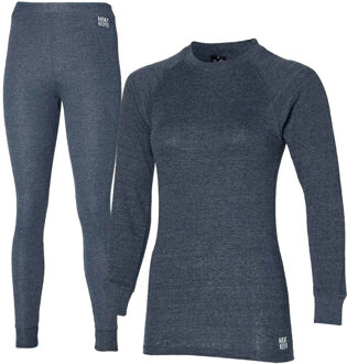 Thermoset Dames Comfort - Thermoshirt + Thermo Legging - Antraciet Melange-XL - XL
