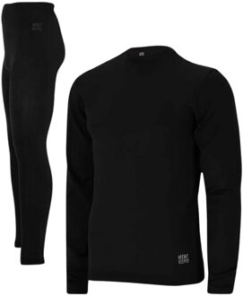 Thermoset Heren Basic Naadloos - Thermoshirt + Thermo Legging - Zwart-XL/XXL - XL/XXL