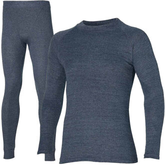 Thermoset Heren Comfort - Thermoshirt + Thermo Legging - Antraciet Melange-XL - XL