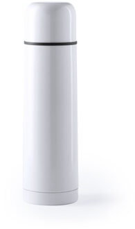 Thermosfles - 500 ml - wit - RVS - schroefdop als beker - 25 cm - isoleerfles