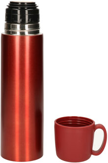 Thermosfles/isoleerfles - RVS met kunststof dop - rood - 500 ml - Thermosflessen