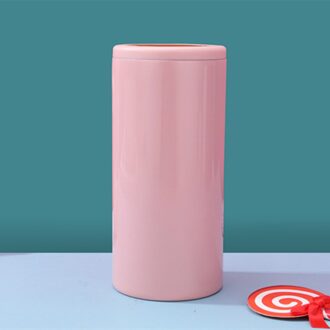 Thermosfles Skinny Kan Koeler Voor Slanke Bier Roestvrij Stalen Dubbele Wand Vacuüm Geïsoleerde Bekerhouder Tuimelaars Thermo Cup roze