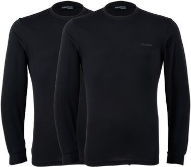 Thermoshirt lange mouw (2-PACK) - Sportshirt - Heren - Maat L - Zwart