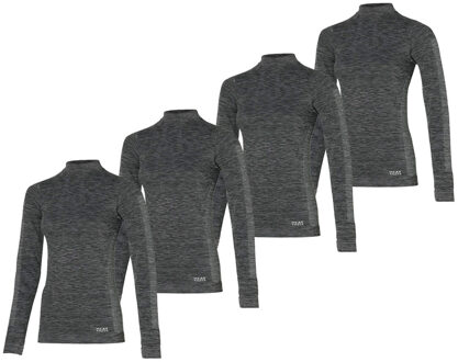 Thermoshirt Lange Mouw Dames Premium 4-pack Zwart Melange-M