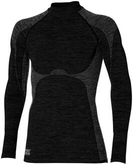 Thermoshirt Lange Mouw Heren Premium Zwart Melange-XXL - XXL