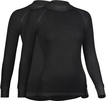 Thermoshirt Lange Mouw Vrouwen - 2-Pack - Zwart - Maat 40