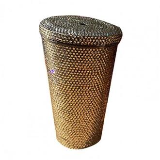 Thermoskan Draagbare Slijtvaste Multi-Gekleurde Stevige Thermische Mok Voor Wandelen Diamond Studded Tumbler Mok Met stro zwart