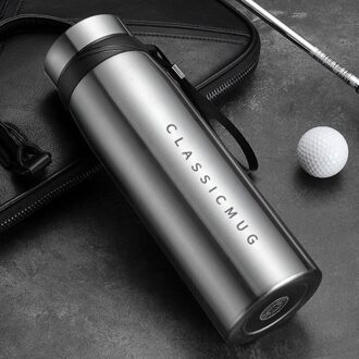 Thermoskan Thermos Mokken Koffie Voor Thee Rvs Cup Draagbare Auto Geïsoleerde Fles Reizen Thermische Mok 1100Ml/650Ml/500Ml 1100ml / sliver