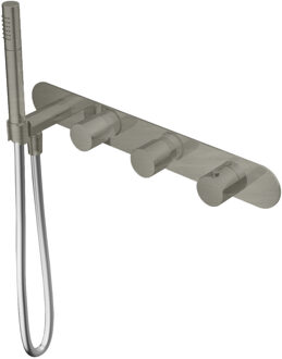 Thermostaat Badkraan Hotbath Buddy Inbouw 2-stop Zonder Uitloop Geborsteld Nikkel