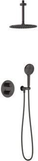 Thermostatische Inbouwdoucheset Plafond MAY Inbouw Geborsteld Carbon Black Pvd Zwart