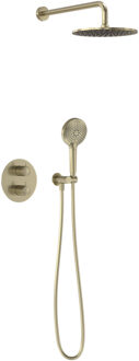 Thermostatische Inbouwdoucheset Wandarm MAY Inbouw Geborsteld Mat Goud Pvd
