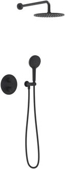 Thermostatische Inbouwdoucheset Wandarm MAY Inbouw Mat Zwart Ped