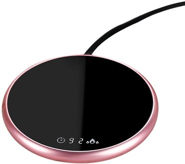 Thermostatische Verwarming Coaster 18W Elektrische Verwarmde Drinken Warmer Digitale Touch Koffie Cup Heater Met Timing Knop roze